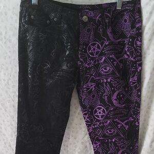Killstar Black and Purple Graphic Pants